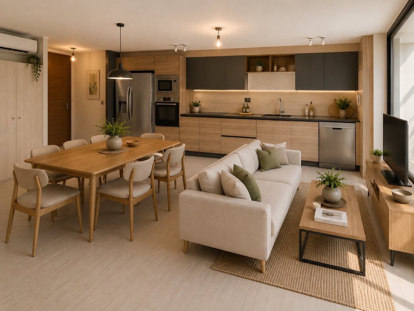 Living comedor — Departamento 107, Edificio Hamburgo 620