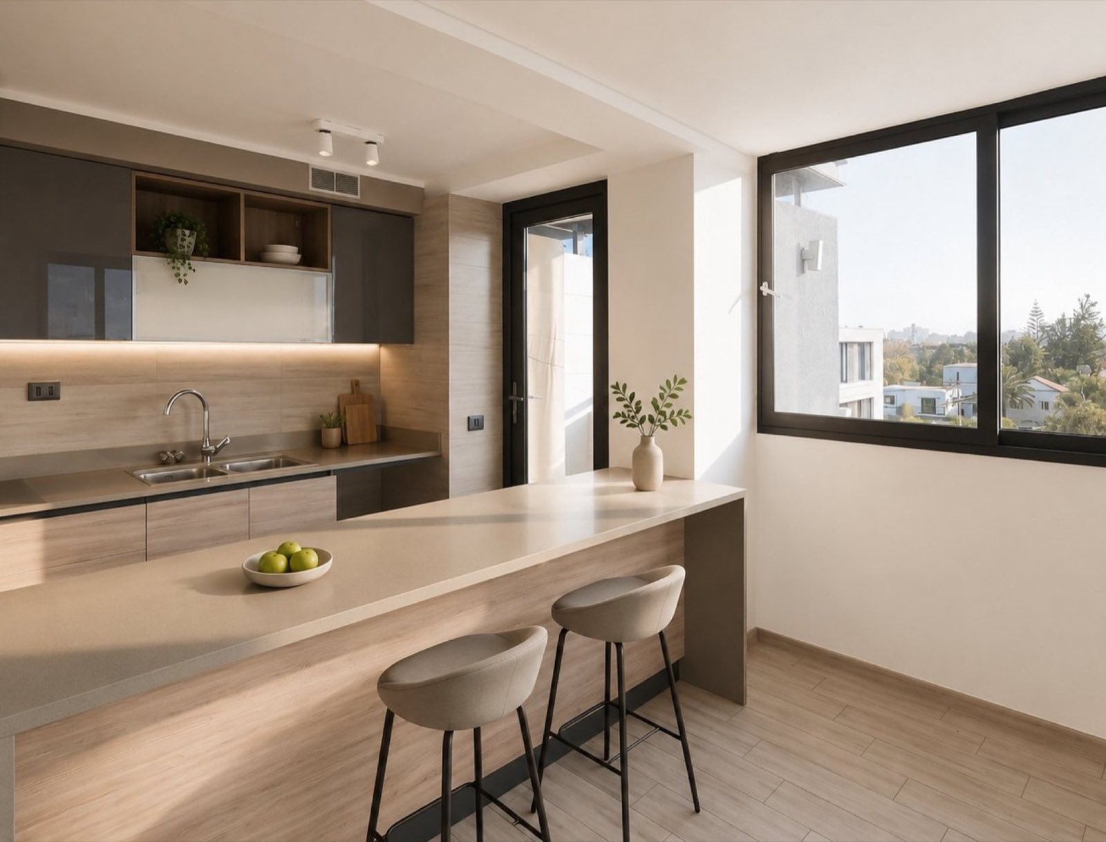 Cocina con isla — Departamento 506, Edificio Hamburgo 620